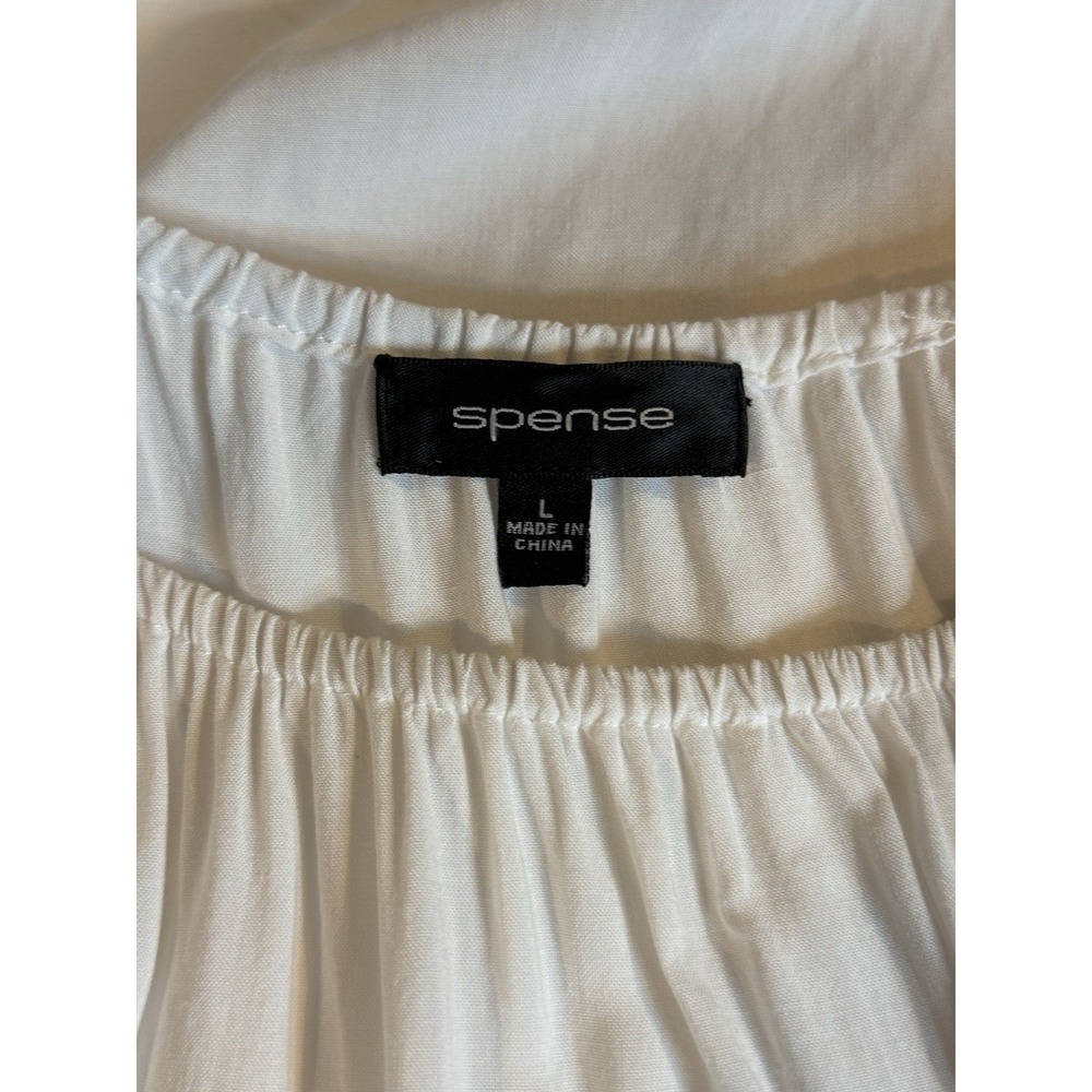 Spense Boho Festival Off-the-Shoulder White Blouse Top Crochet Trim Sz LG - Picture 5 of 7
